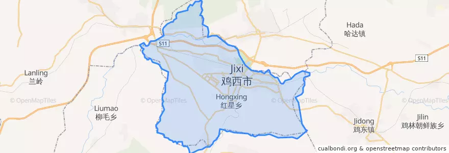 Mapa de ubicacion de 鸡冠区.