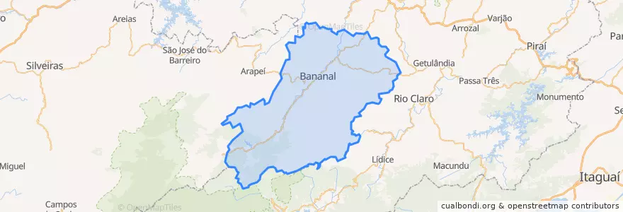 Mapa de ubicacion de Bananal.