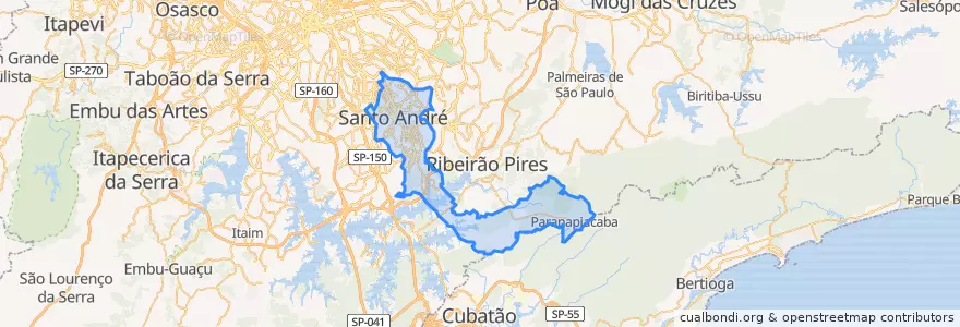 Mapa de ubicacion de Santo André.