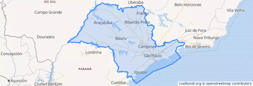 Mapa de ubicacion de サンパウロ.