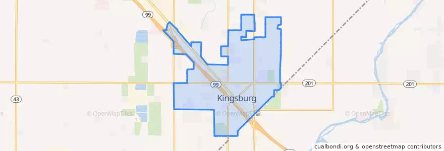 Mapa de ubicacion de Kingsburg.