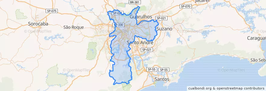 Mapa de ubicacion de 聖保羅.