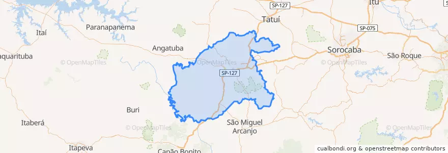 Mapa de ubicacion de Itapetininga.