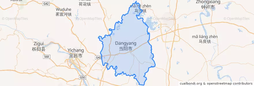 Mapa de ubicacion de Dangyang.