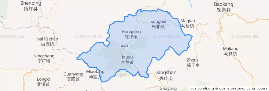 Mapa de ubicacion de 神農架林区.