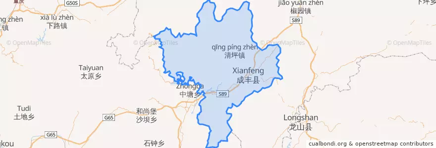 Mapa de ubicacion de 咸丰县.