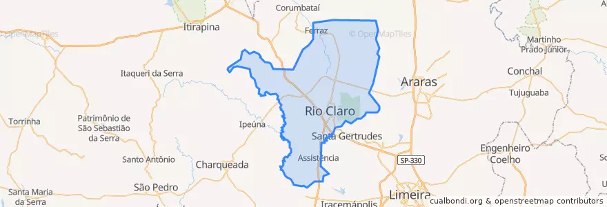 Mapa de ubicacion de Rio Claro.