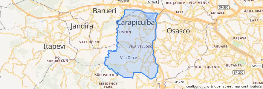Mapa de ubicacion de Carapicuíba.
