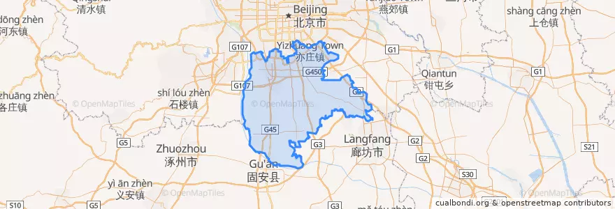 Mapa de ubicacion de Daxing District.