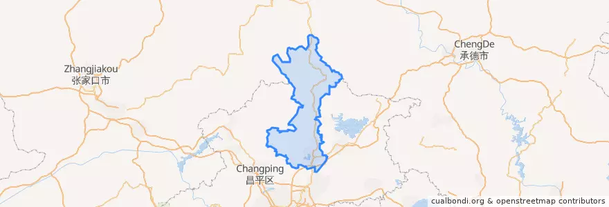 Mapa de ubicacion de 怀柔区.
