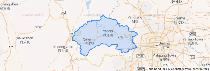 Mapa de ubicacion de Mentougou District.