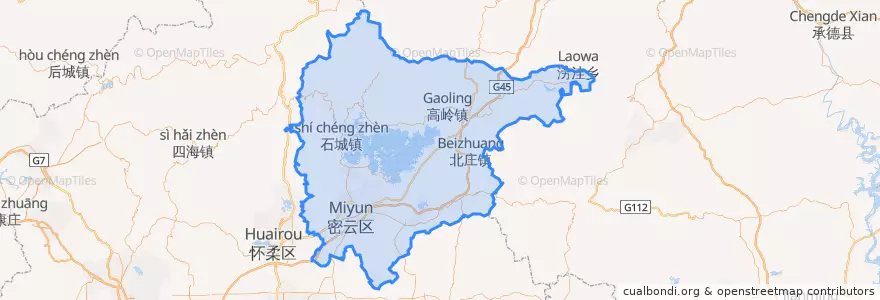 Mapa de ubicacion de Miyun District.