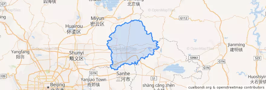 Mapa de ubicacion de 平谷区.