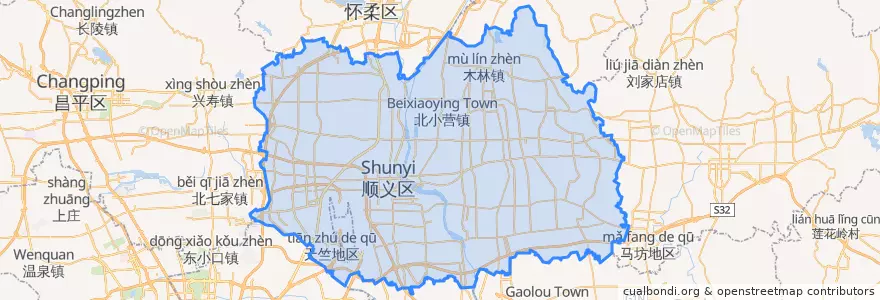 Mapa de ubicacion de 顺义区 / Shunyi.