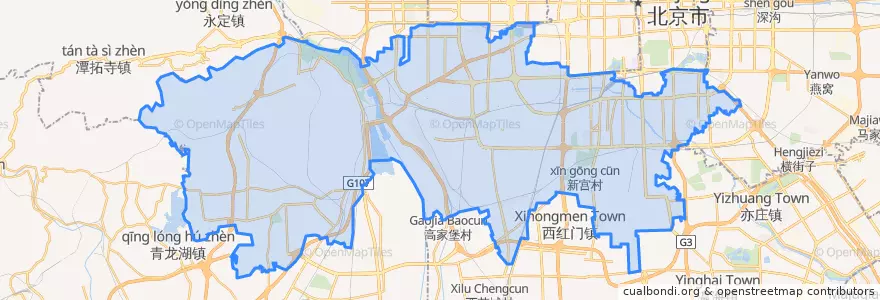 Mapa de ubicacion de Fengtai District.
