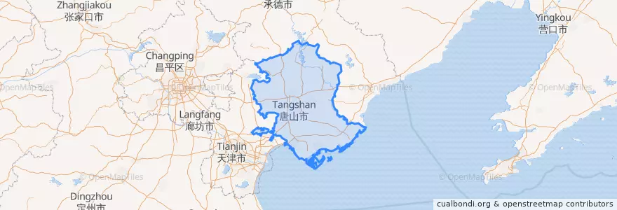 Mapa de ubicacion de 唐山市.