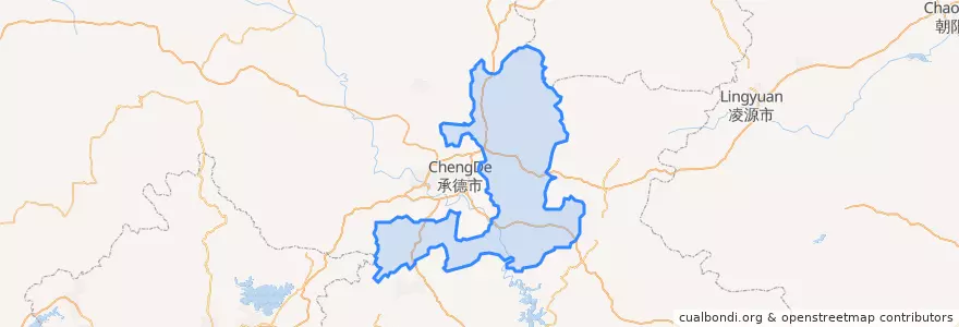 Mapa de ubicacion de Chengde County.