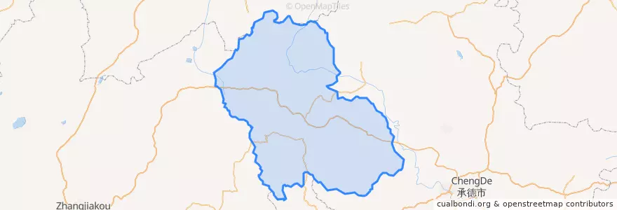 Mapa de ubicacion de Fengning Manchu Autonomous County.