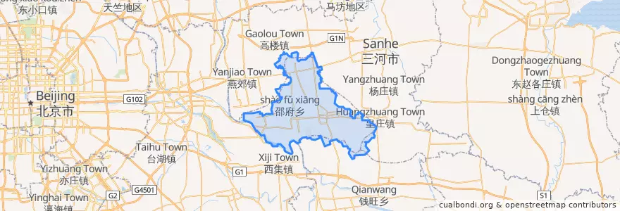 Mapa de ubicacion de 大厂回族自治县.