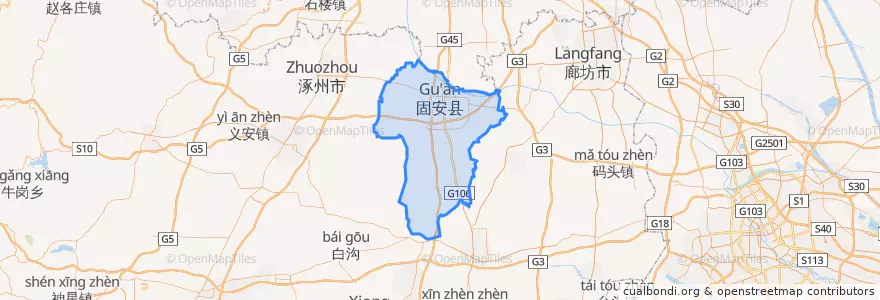 Mapa de ubicacion de 固安县.