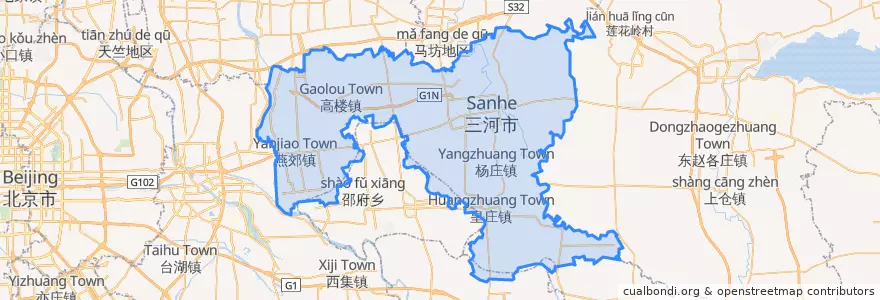 Mapa de ubicacion de 三河市.