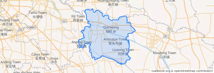 Mapa de ubicacion de Xianghe County.