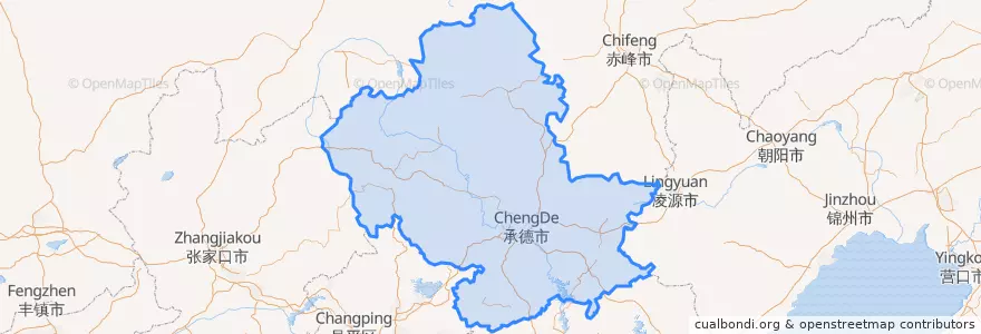 Mapa de ubicacion de Chengde City.