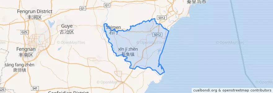 Mapa de ubicacion de 昌黎県.