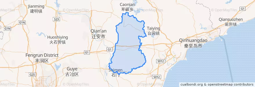 Mapa de ubicacion de Lulong County.