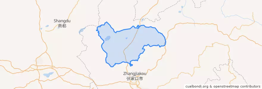 Mapa de ubicacion de 张北县.