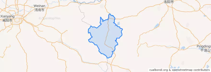 Mapa de ubicacion de Lushi County.