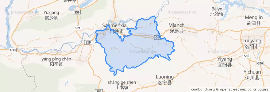 Mapa de ubicacion de 陕州区.