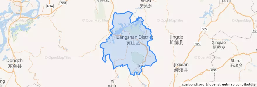 Mapa de ubicacion de 黄山区.