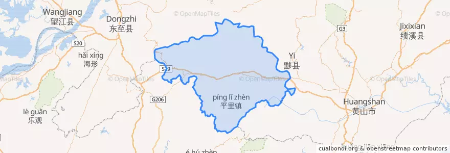 Mapa de ubicacion de 祁门县.