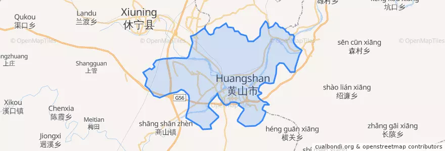 Mapa de ubicacion de 屯溪区.