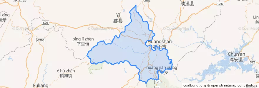 Mapa de ubicacion de 休宁县.