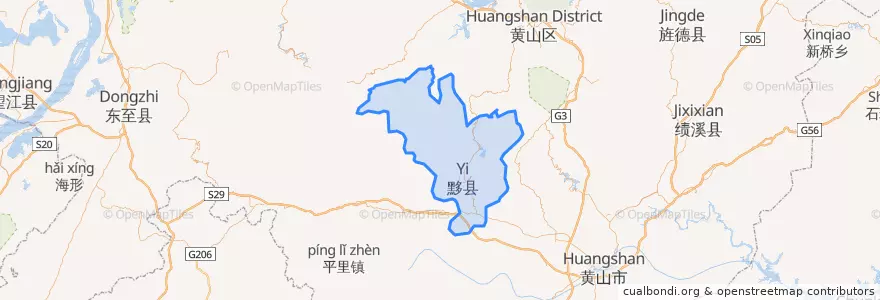 Mapa de ubicacion de 黟县.