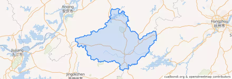 Mapa de ubicacion de 黄山市.