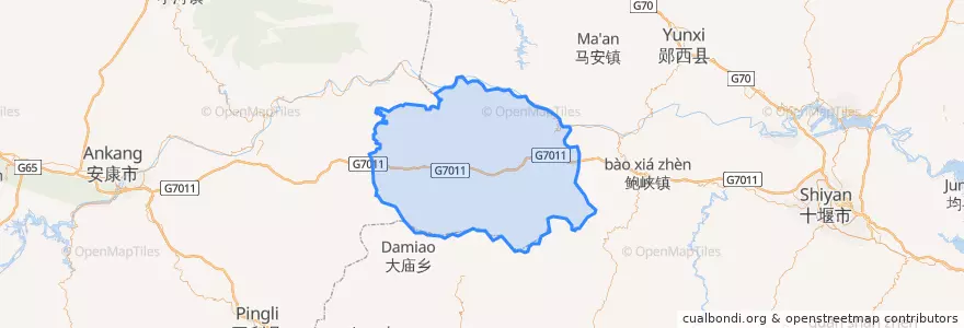 Mapa de ubicacion de Baihe County.