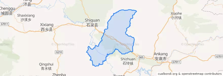 Mapa de ubicacion de 汉阴县 (Hanyin).