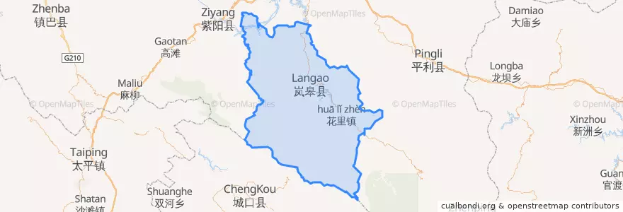 Mapa de ubicacion de Langao County.