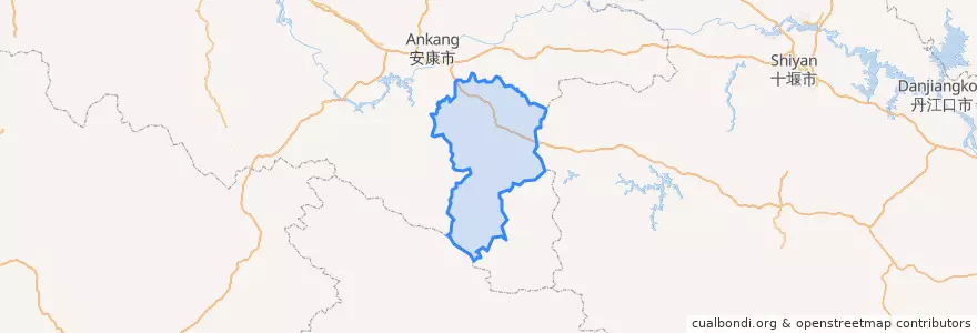 Mapa de ubicacion de 平利县 (Pingli).
