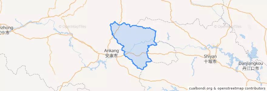 Mapa de ubicacion de 旬阳县 (Xunyang).