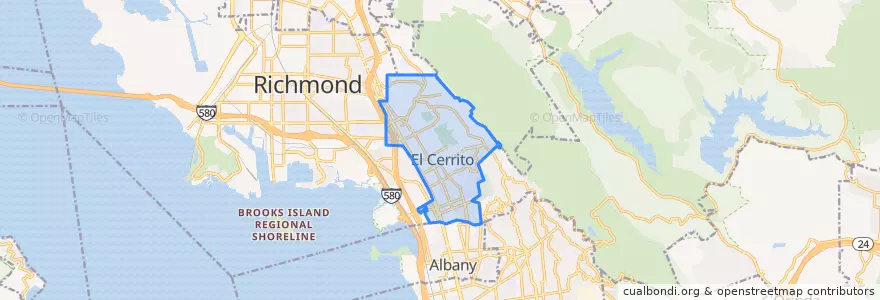 Mapa de ubicacion de El Cerrito.