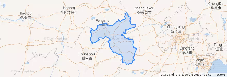 Mapa de ubicacion de 大同市.