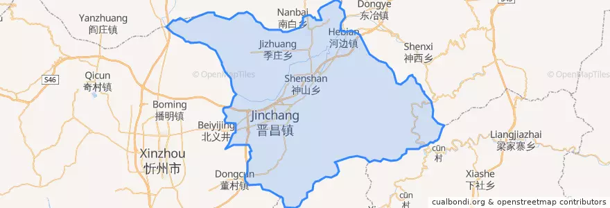 Mapa de ubicacion de 定襄县.