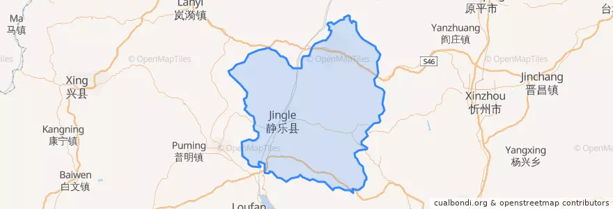 Mapa de ubicacion de 静乐县.