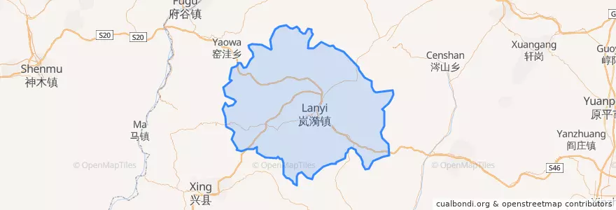 Mapa de ubicacion de 岢岚县.