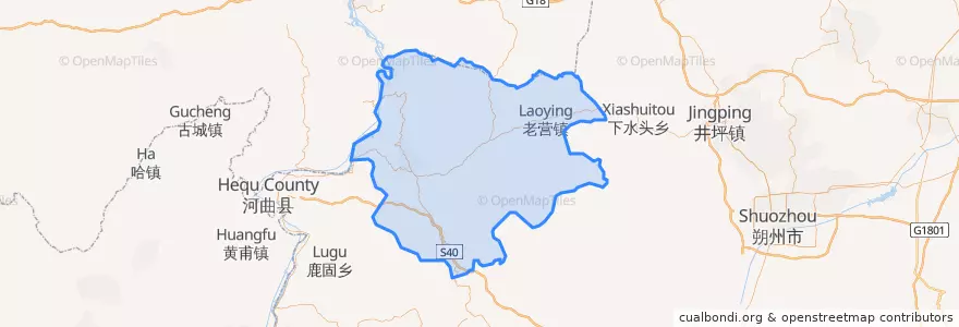 Mapa de ubicacion de 偏关县.