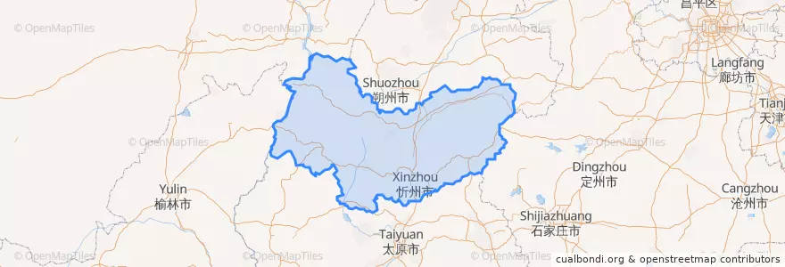 Mapa de ubicacion de Xinzhou.